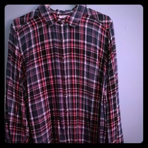 Maurices plaid high low dress
